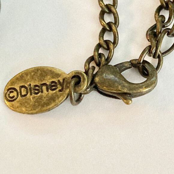 Vintage Disney Hidden Mickey Mouse Ears Locket Necklace Gold Tone AB Beads 30" - Picture 5 of 12
